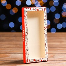 Коробка под плитку шоколада с окном "Новогоднее настроение"